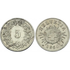 Switzerland 5 Rappen 1850 BB