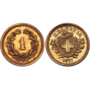 Switzerland 1 Rappen 1877 B