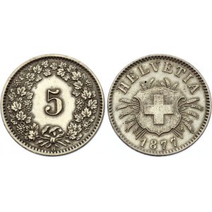 Switzerland 5 Rappen 1877 B
