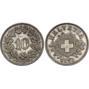 Switzerland 10 Rappen 1876 B