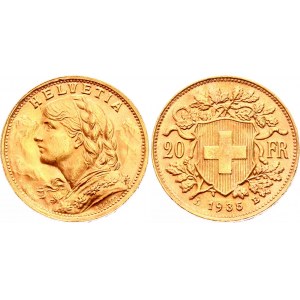 Switzerland 20 Francs 1935 LB