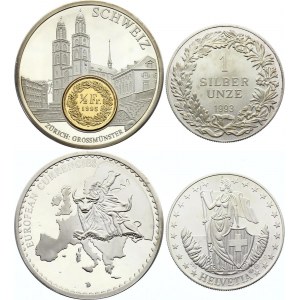 Switzerland Lot of 2 Medals 1993