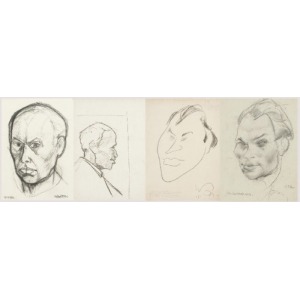 Zestaw czterech portretów ze spuścizny po artyście Kazimierzu Podsadeckim