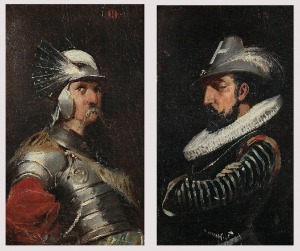 Jan Czesław MONIUSZKO (1853-1908), Para portretów historycznych: Rycerz i Dworzanin