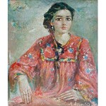 Marian ADAMCZYK (ur. 1938), Dziewczyna w czerwieni -portret Joanny, 1980