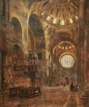 Gustav BAUERNFEIND (1848-1904), Wnętrze bazyliki św. Marka w Wenecji, 1881