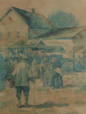 Stanisław MASŁOWSKI (1853-1926), Na rynku targowym