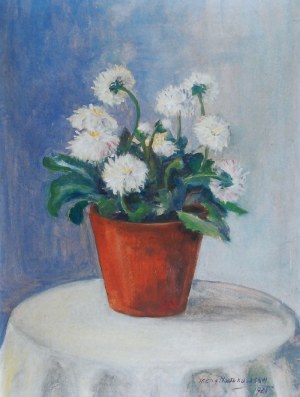 Irena NOWAKOWSKA-ACEDAŃSKA (1906-1983), Białe kwiaty w doniczce, 1924