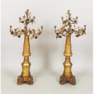 Pair of 9-candelabra candelabras