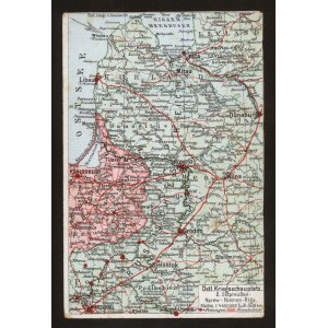 Mapa. Wschodni teren wojny. Narew- Niemen- Riga.1915 r.