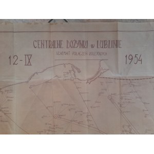 Schemat połączeń kolejowych. Centralne Dożynki w Lublinie 12.IX.1954 r.