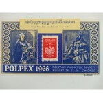 Dwie nalepki Polpex 1966 r.wydane przez Polskie Towarzystwo Filatelistyczne w Chicago.