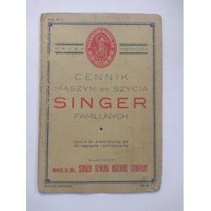 Cennik maszyn do szycia Singer. 1935 r.