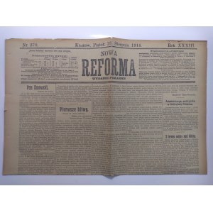 Nowa Reforma. Wydanie poranne, 11 sierpnia 1914. Zajęcie Kielc
