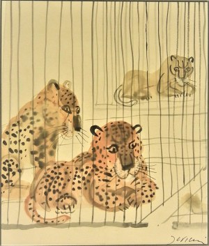 Józef Wilkoń (ur.1930),Tygrysy w klatce