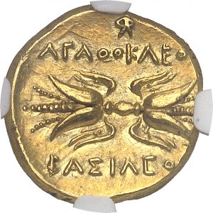 Sicile, Syracuse, Agathoclès (317-289 av. J.-C.). Statère d’or (double décadrachme) ND (304-285 avant J.-C.), Syracuse.