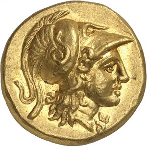Macédoine (royaume de), Cassandre (305-297 av. J.-C.). Statère d’or au nom d’Alexandre le Grand ND (310-275 av. J.-C.), atelier incertain, Grèce ou Macédoine.