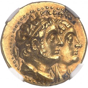 Royaume lagide, Ptolémée II (283-246 av. J.-C.). Tétradrachme Or ou pentekontadrachmon (50 drachmes) ND (après août 272), Alexandrie.