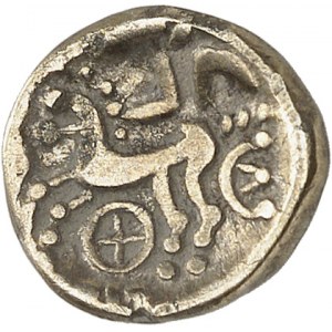 Séquanes-Helvètes. Quart de statère à la roue ND (c.130-60 av. J.-C.).
