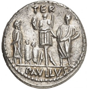 Aemilia, L. Aemilius Lepidus Paullus. Denier ND (62 av. J.-C.), Rome.