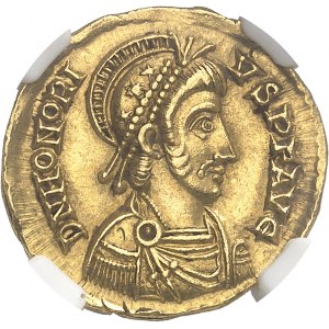 Honorius (393-423). Solidus au buste casqué 408-423, Ravenne.