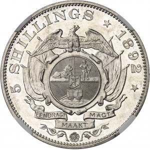 Afrique du sud (République d’). 5 shillings, double shaft, Flan bruni (PROOF) 1892.