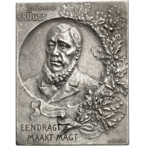 Afrique du sud (République d’). Plaquette uniface du président Krüger par S. Nilsson ND (c.1900 ?), Paris ?