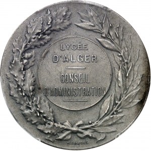 IIIe République (1870-1940). Jeton du Conseil d’administration du Lycée d’Alger par Penet et Dubois ND (après 1880), Paris.