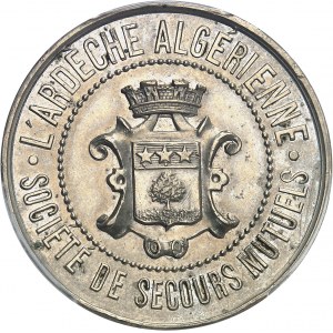 IIIe République (1870-1940). Jeton de L’Ardèche algérienne, société de secours mutuels 1891, Paris.