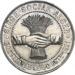 IIIe République (1870-1940). Jeton de L’Ardèche algérienne, société de secours mutuels 1891, Paris.