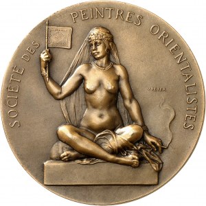 IIIe République (1870-1940). Médaille, Société des peintres orientalistes d’Afrique du Nord par Victor Peter 1899, Paris.