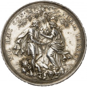 Augsbourg (ville libre de). Médaille de mariage, par Philipp Heinrich Müller ND (1680-1718), Augsbourg.