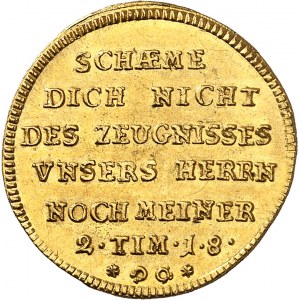 Augsbourg (ville libre de). Ducat ou médaille monétiforme au module d’un ducat, bicentenaire de la Confession d’Augsbourg 1730, Augsbourg.