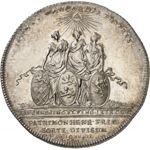 Hohenlohe-Langenbourg, Louis (1715-1765). Thaler, 50e anniversaire de la division en trois branches de la famille 1751 CGL-PPW, Nuremberg.