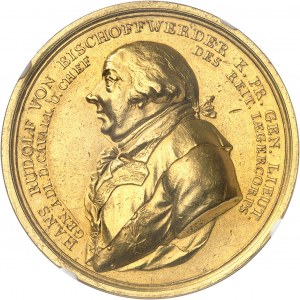 Prusse, Frédéric-Guillaume III (1797-1840). Médaille d’Or, Hans Rudolf von Bischofwerder par Loos 1797, Berlin.