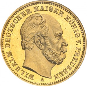 Prusse, Guillaume Ier (1861-1888). 20 mark, Flan bruni (PROOF) 1888, A, Berlin.