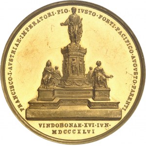Ferdinand Ier (1835-1848). Médaille d’Or, Monument commémoratif de François Ier du Palais impérial de Hofburg 1846, Vienne.
