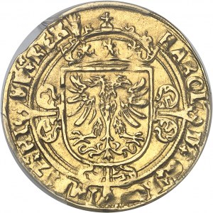 Brabant (duché de), Charles Quint (1506-1555). Demi-réal d’or ND (1521-1552), Anvers.