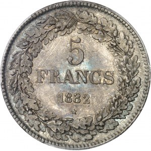 Léopold Ier (1831-1865). 5 francs, position A 1832, Bruxelles.