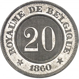 Léopold Ier (1831-1865). Essai de 20-20 centimes au lion par Braemt 1860, Bruxelles.