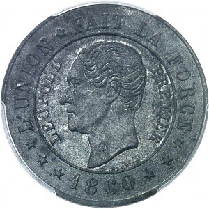 Léopold Ier (1831-1865). Essai de 20 centimes en zinc par L. Wiener et Braemt 1860, Bruxelles.