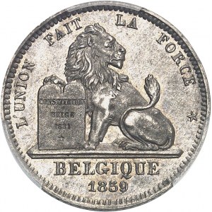 Léopold Ier (1831-1865). Essai de 10 centimes au lion par Braemt 1859, Bruxelles.