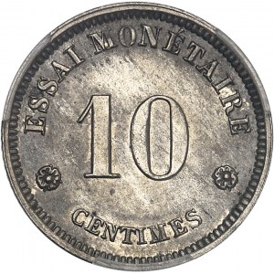 Léopold Ier (1831-1865). Essai de 10 centimes au lion par Braemt 1859, Bruxelles.