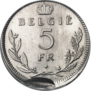 Léopold III (1934-1951). 5 francs légende flamande, frappe fautée 1937, Bruxelles.