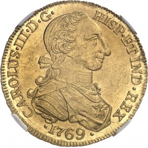 Charles III (1759-1788). 8 escudos 1769 V, NR, Nuevo Reino (Santa Fé de Bogota).