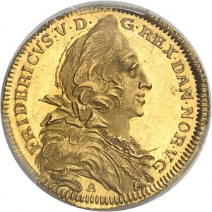Frédéric V (1746-1766). Ducat à la galère de la Compagnie danoise des Indes orientales 1746, Copenhague.