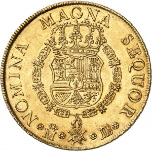 Ferdinand VI (1746-1759). 8 escudos, frappe au balancier 1749 JB, M, Madrid.