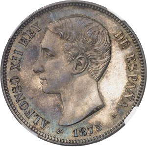 Alphonse XII (1874-1885). 5 pesetas 1875 (75), Madrid.