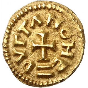 Quentovic, Dvtta monétaire. Trémissis ND (600-650), Quentovic.