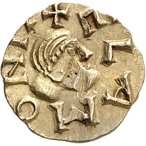 Quentovic, Ela monétaire. Trémissis ND (600-650), Quentovic.